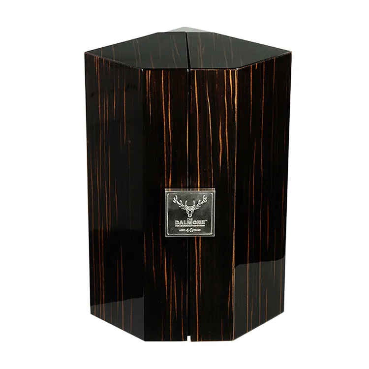 प्रीमियम उच्च गुणवत्ता हाइलाइटर एकल बोतल लकड़ी शराब बॉक्स डबल दरवाजा चमड़े के उपहार शराब बॉक्स लक्जरी बॉक्स