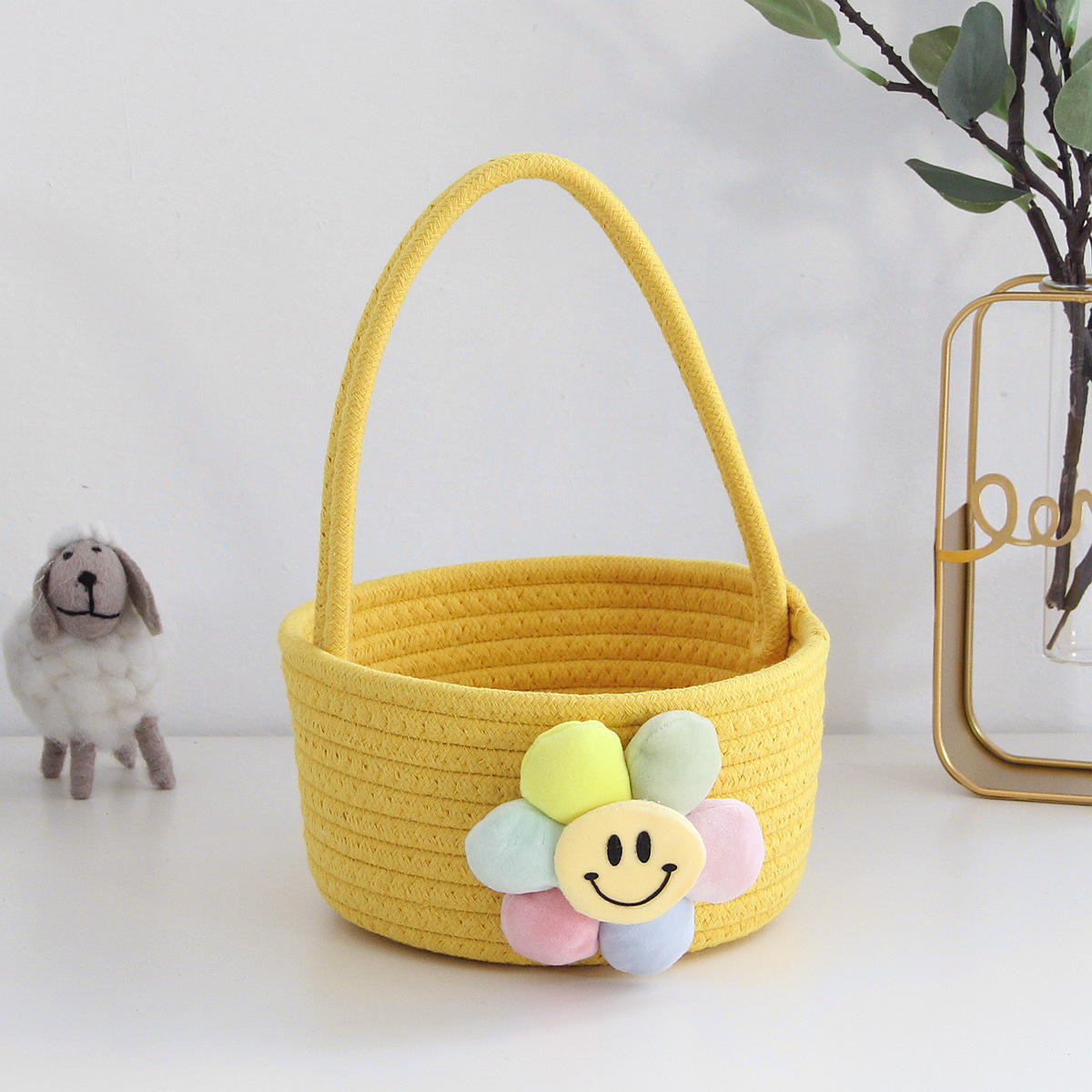 Yellow-smiling flower, medium hand carry frame