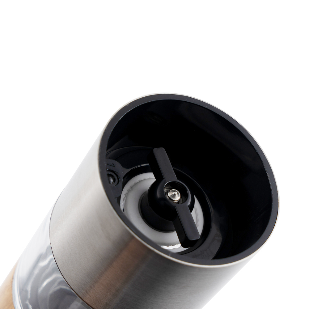 2022 Hot Sale Adjustable Ceramic Core Battery Operated Wooden Bamboo Electric Salt And Pepper Grinder Mill