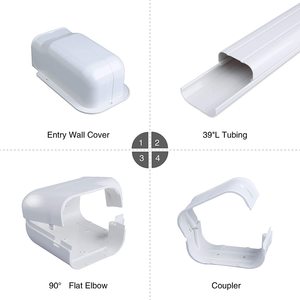4&quot; W <strong>Entry</strong> Wall Cover Decorative PVC Line Set Cover Kit Accessories for Ductless Mini <strong>Split</strong> Air Conditioners - Product Image 2
