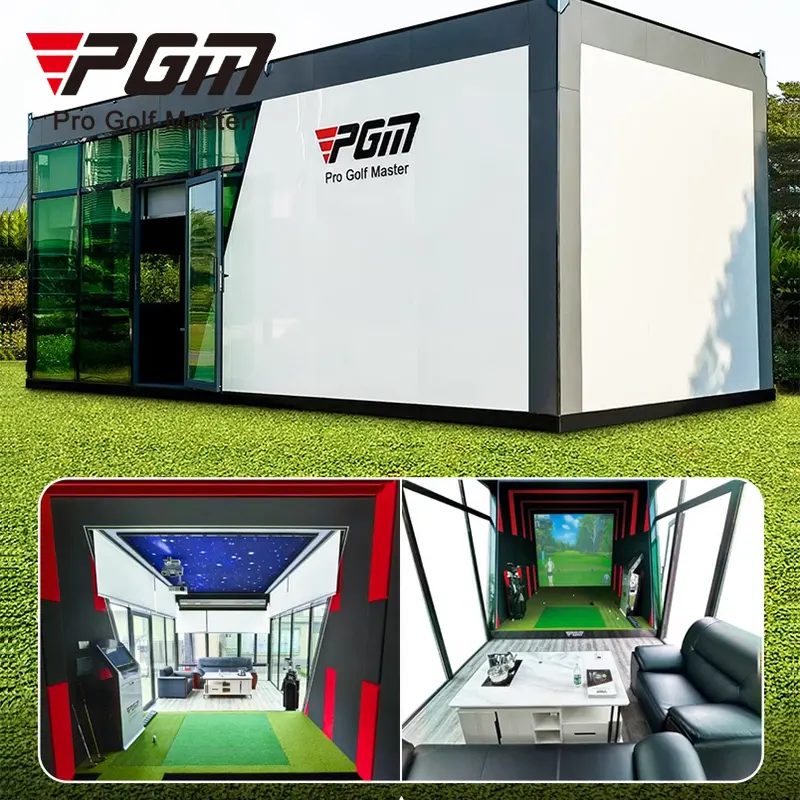 PGM taşınabilir mobil açık ev golf simülatörü sistemi P6 golf simülatörü ev ticari tam set 3d kapalı golf simülatörü odası