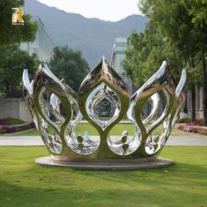 Tùy Chỉnh Thiết Kế Phong Cách Châu Âu Lớn Thép Không Gỉ Vương Miện Tác Phẩm Điêu Khắc Cho Lâu Đài Trang Trí Ngoài Trời - Product Image 4