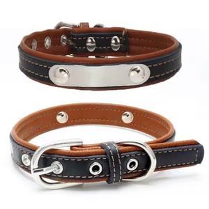 Wirklich cooles Leder geschnitztes Eisen farbe Haustier halsband Kunden spezifisches Hunde halsband - Product Image 3
