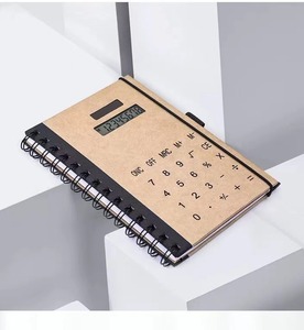 Kraft Spiral Elastic Band Notizbuch mit Solarenergie rechner und Stifts ublimation Haft notizen Heft für Büro - Product Image 1