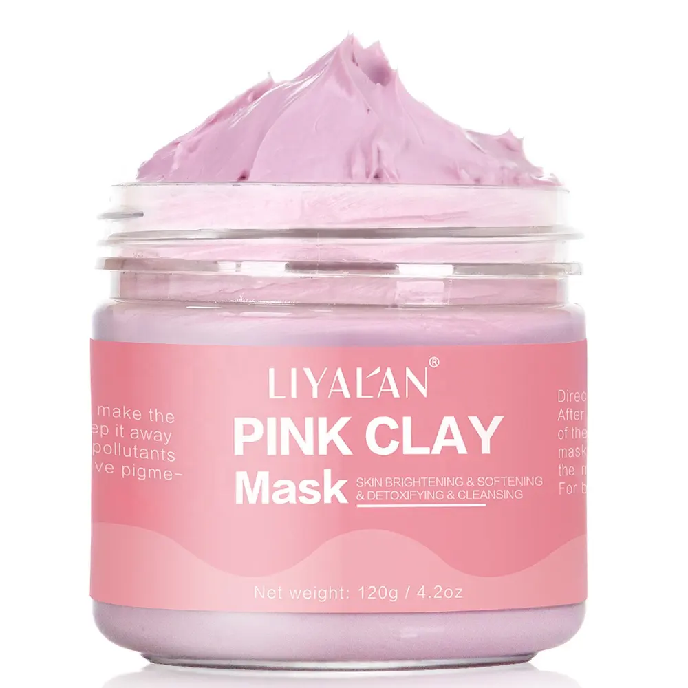 Etiqueta privada Vegan Kaolin Face Detox Limpieza de poros Claymask Brillo DE LA PIEL Máscara de Arcilla rosa orgánica