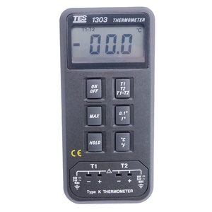 เทอร์โมมิเตอร์ดิจิตอลอินพุตคู่ TES1303พร้อมเทอร์โมคัปเปิลชนิด K TES-1303เครื่องทดสอบอุณหภูมิ - Product Image 1