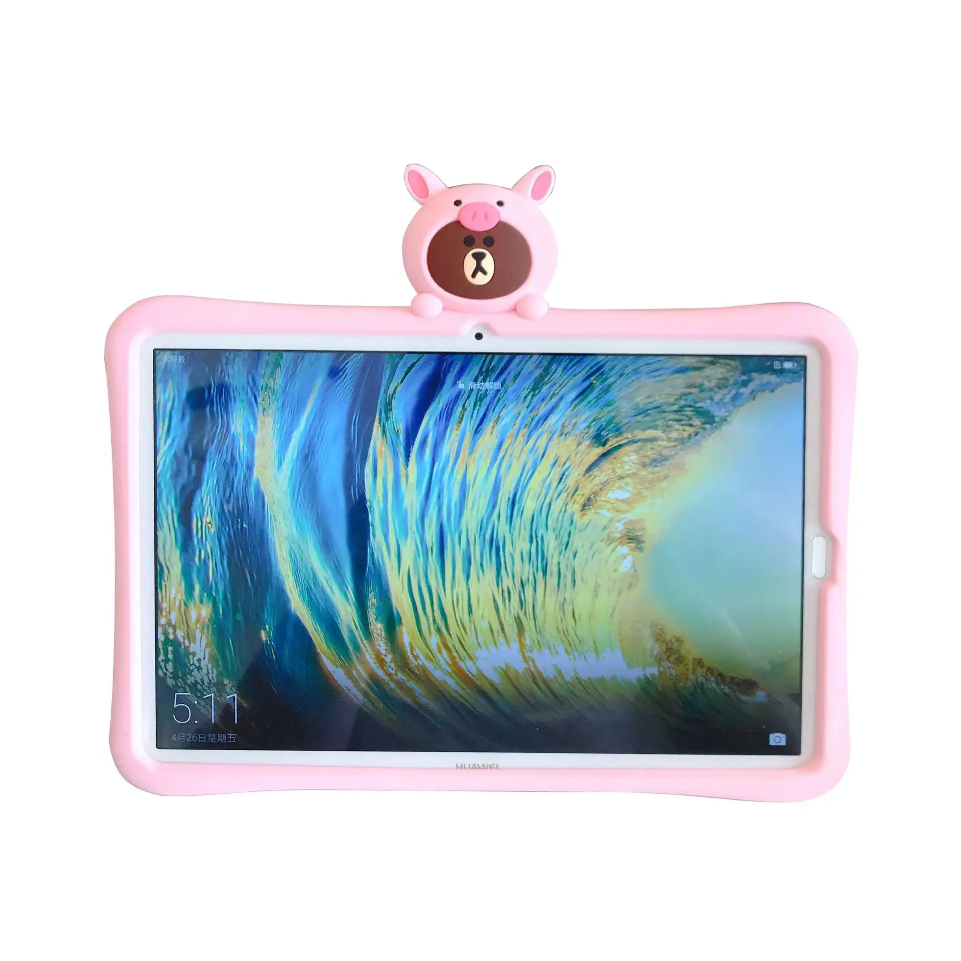 OKSILICONE Safe Case Shell Back Anti Knock Tablet Air Cute Silicone Case with Stand Soft Silicone Shockproof for Ipad