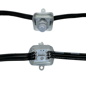 100ct/<strong>String</strong> DC12-24V Square 12mm <strong>WS2811</strong> IC RGB Addressable <strong>Pixel</strong> <strong>Node</strong>,18AWG Black 4 Inch Wire IP68 0.24W/<strong>Pixel</strong> - Product Image 6