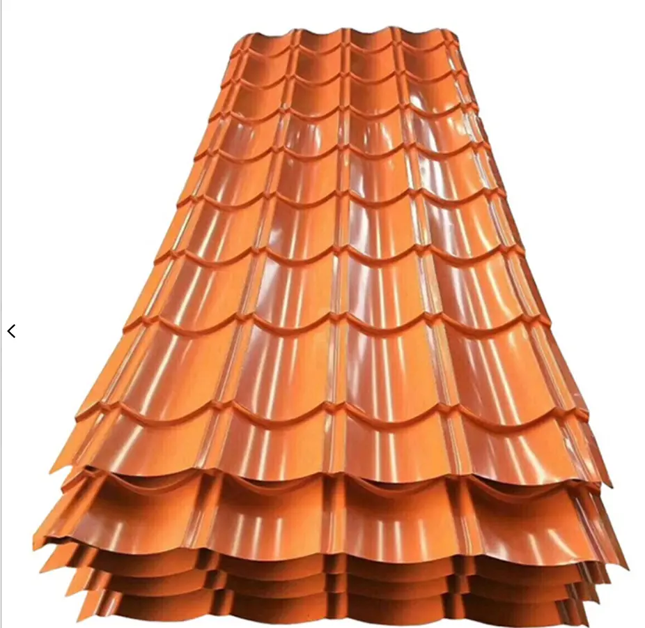 0.45mm vendita calda di zinco tetto lamiera di colore rivestito di ferro ondulato lamiera prezzo