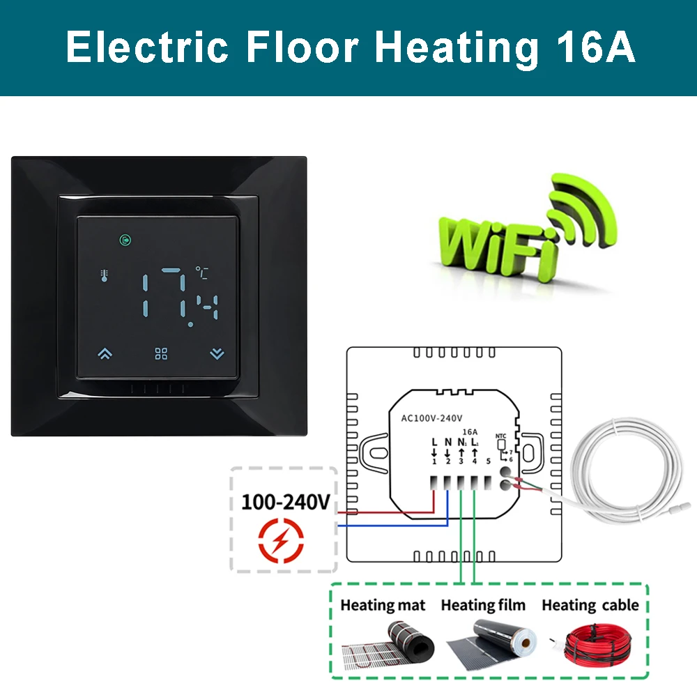 Électrique 16A - Wifi Noir