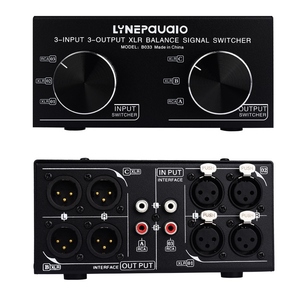 3出力への3入力完全バランスXLR信号パッシブステレオセレクタースイッチャー/バランスXLRからアンバランスRCAオーディオコンバータ - Product Image 5