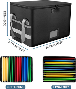 <strong>File</strong> <strong>Box</strong> <strong>with</strong> Lock, Fireproof Document <strong>Box</strong> <strong>with</strong> Zipper Lid, Collapsible <strong>File</strong> Storage Organizer <strong>Box</strong> Filing <strong>Box</strong> <strong>with</strong> <strong>Handle</strong>