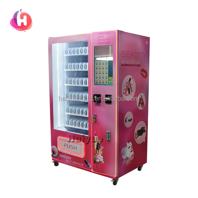 Fabricante de máquinas expendedoras de cosméticos inteligentes, pelucas de pestañas, máquina expendedora de ascensor con pantalla táctil de 21,5 pulgadas
