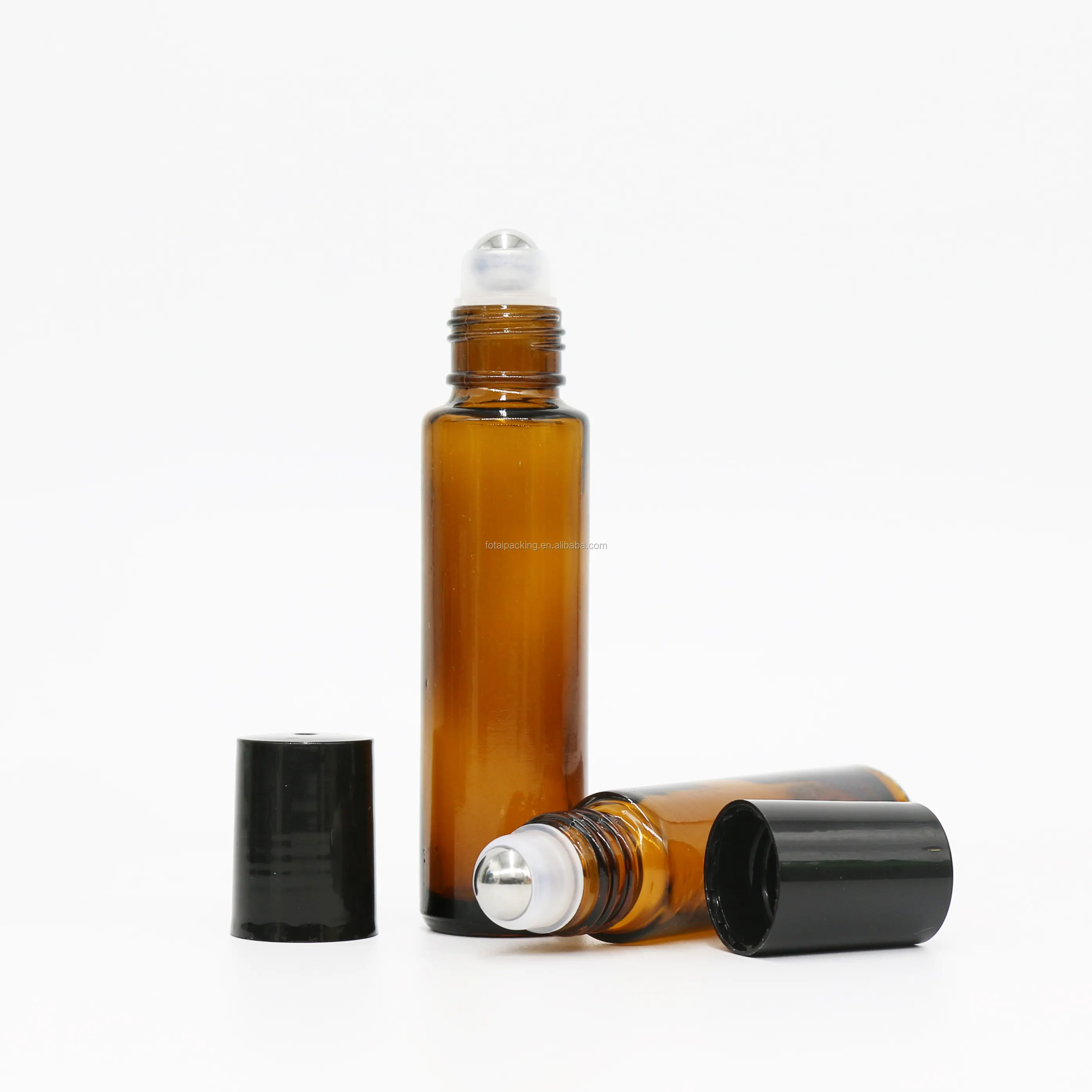 Botella vacía de vidrio para perfume, frasco de cristal personalizado de 3ml, 5ml, 6ml, 8ml, 10ml, 15ml, 30ml y 50ml, color ámbar