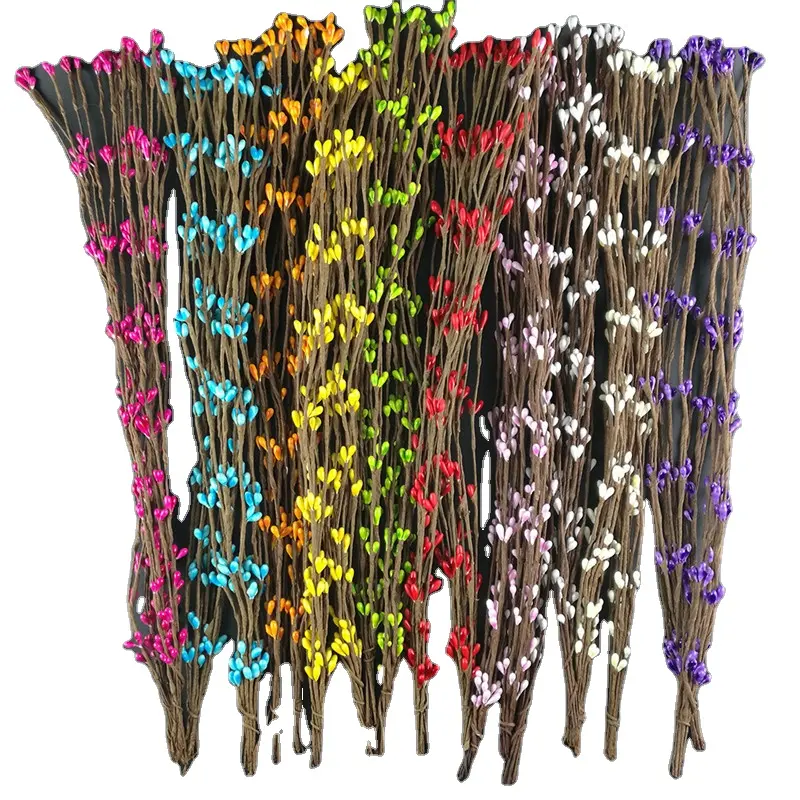 40 Kawat Besi Batang Dibungkus Kertas dengan Bunga Berry Karangan Bunga DIY untuk Karangan Bunga