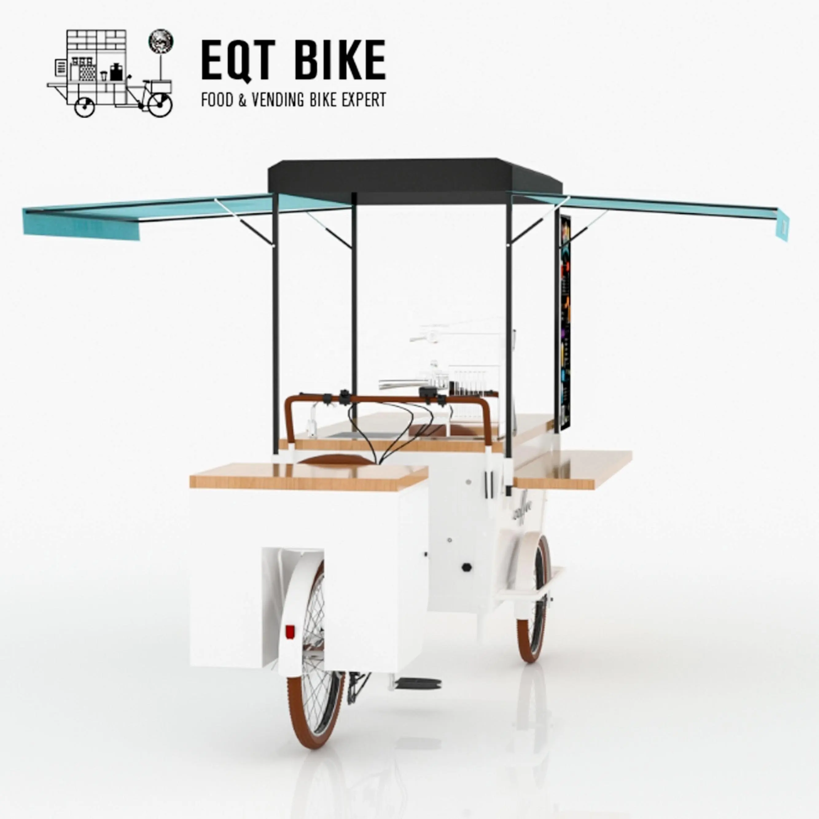 EQT-bicicleta eléctrica de café móvil para exteriores, plan de negocios