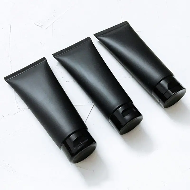 Benutzer definiertes Logo Frosted Matte Black Kosmetische Kunststoff tube Sonnenschutz Gesichts creme Hautpflege Körper lotion Verpackung Hand creme Tube