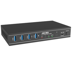 4K60 2x1 HDMI2.0 USB-C <strong>KVM</strong> Switcher with Usb <strong>3</strong> and Audio for Home Theatre System