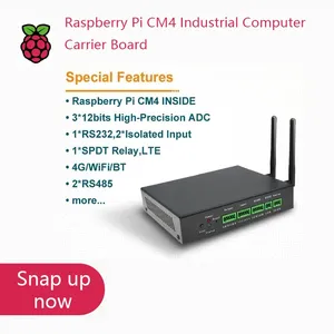 Placa portadora de ordenador industrial CM4 para control electrónico basado en registrador de datos de Puerto Ethernet dual Raspberry Pi personalizado