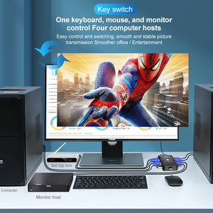 cantell KVM开关盒4端口PC显示器开关盒USB VGA电缆，用于计算机/键盘/鼠标显示器，即插即用 - Product Image 3