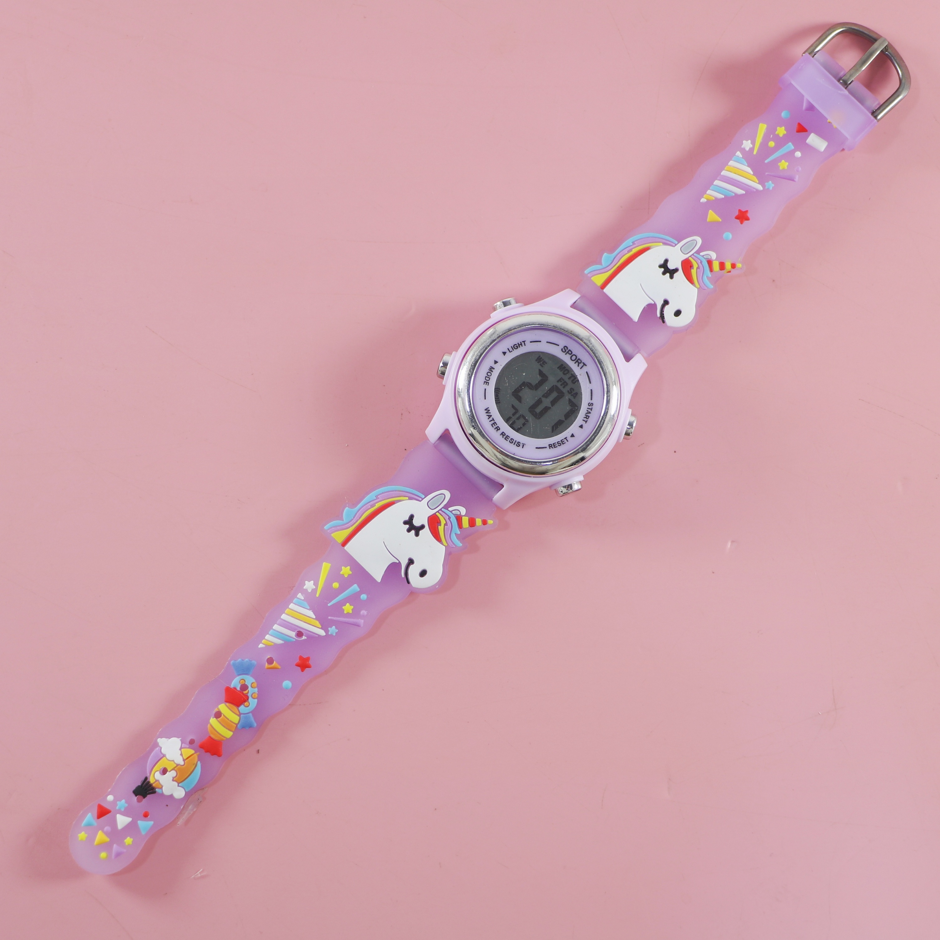 Violeta claro con estampado de unicornio 3