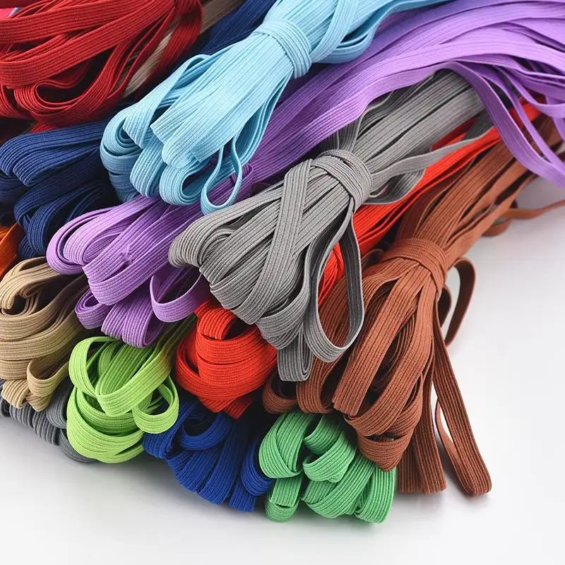 Hot Selling colorful Flat Polyester Braided Elastic Band For Clothes