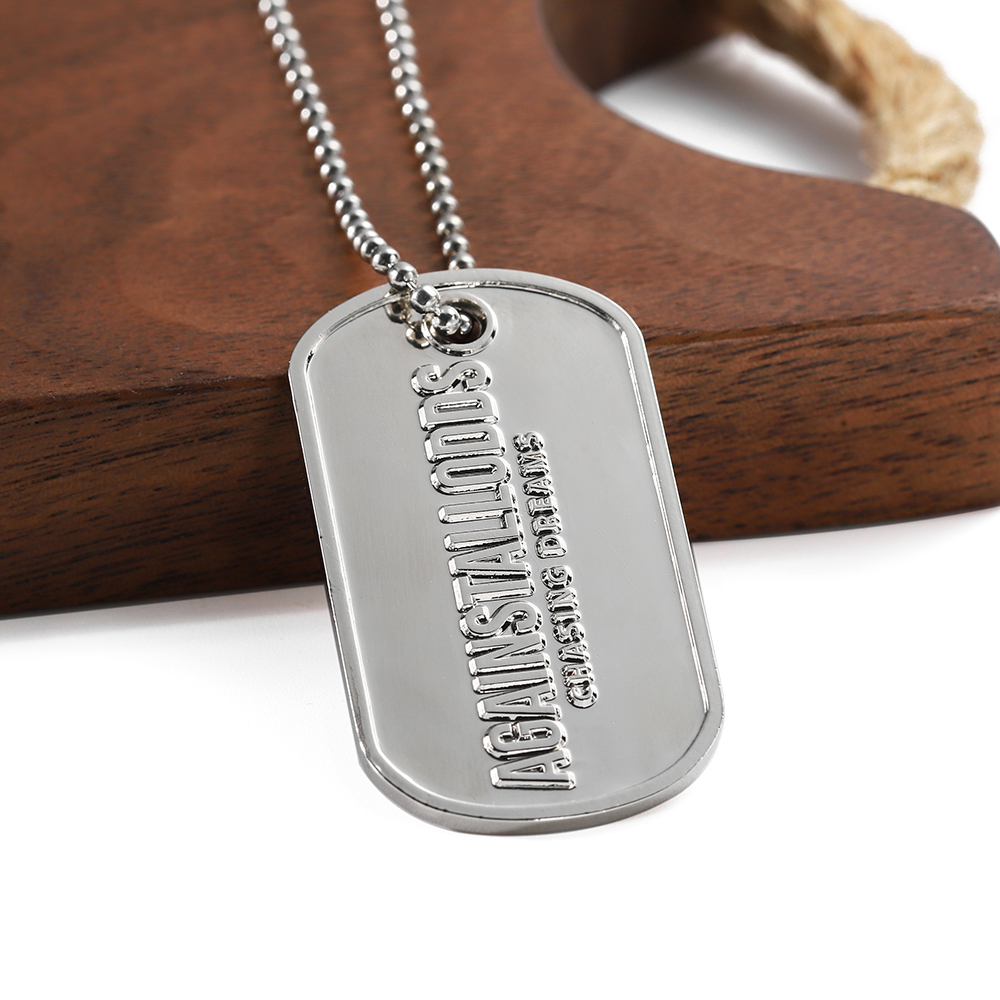 Silver plated dog tag
