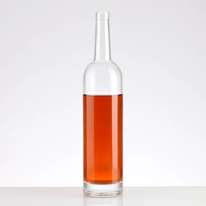 Botella de cristal de 500ml y 750ml, botella de vidrio para Vodka, whisky, Brandy, ron, Gin, fabricante de China