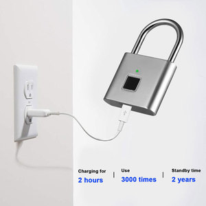 指纹储物柜锁指纹挂锁智能数字生物识别防水指纹锁带USB充电 - Product Image 4