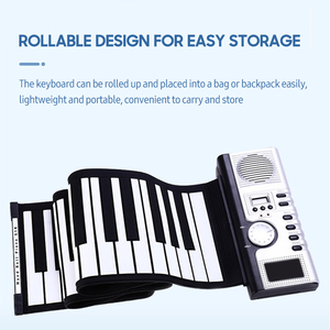 61 <strong>Keys</strong> Roll up Piano <strong>Keyboard</strong> Portable Soft Silicone Electronic Piano with Built-in Speaker LCD Display Recording MIDI <strong>Function</strong> - Product Image 4