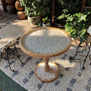 现代中世纪摩洛哥风格实木边桌雕刻茶几餐桌套装家居客厅家具 - Product Image 1