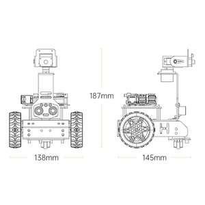 Hiwonder GoGoPi ahududu Pi 4B akıllı görüş Robot araba Python programı eğitim ekipmanları