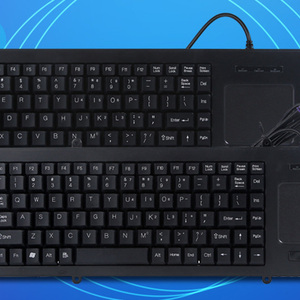 Venta al por mayor de teclado de metal industrial con Touchpad teclado con cable y ratón Combo USB PS2 teclado industrial con Touchpad Mouse