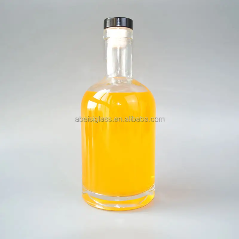 Garrafa de vidro barra superior transparente, frasco de licor preto fosco para bebidas, 700ml/750ml, gin nórdico, uísque vodka, garrafa de vidro 500ml/1000ml