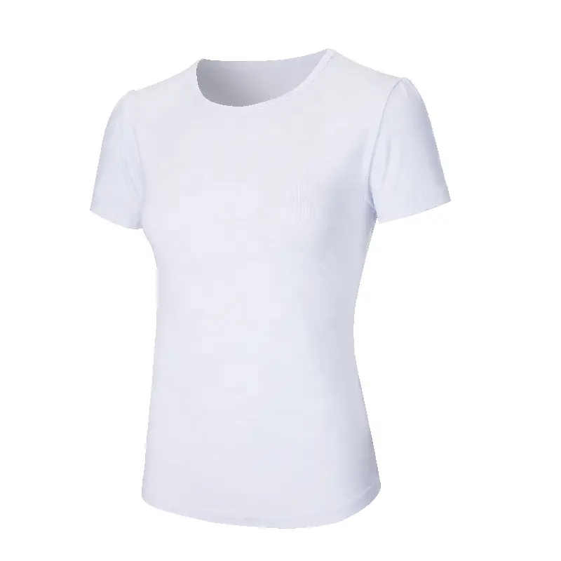 BAMBU | Alta Qualidade Design Personalizado Em Branco 230 gsm Tecido De Bambu Ginásio de Esportes da Aptidão da Ioga Das Mulheres T-shirt Branco Liso
