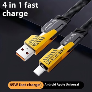 Mecha 2m örgülü tip-c şarj Apple için kablo cep telefonları süper hızlı 65W çok kafa iki-iki PD veri PC malzeme - Product Image 2