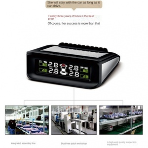 Xe <span class=keywords><strong>TPMS</strong></span> áp suất lốp màn hình với được xây dựng trong không dây bên ngoài năng lượng mặt trời cảm biến áp suất lốp hệ thống phát hiện - Product Image 3