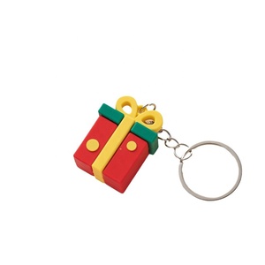 Sevimli noel ağacı ve noel baba Metal anahtarlık kolye küçük peluş oyuncak anahtar kullanım ve hediye vermek için - Product Image 5