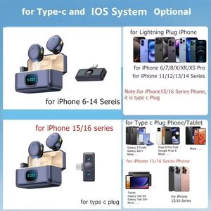 Q8 2.4G Không Dây <span class=keywords><strong>Microphone</strong></span> LED Nút Từ Giảm Tiếng Ồn Cho IOS Di Động Ngoài Trời Video Ghi Âm Cổ Áo Clip Đài Phát Thanh - Product Image 4