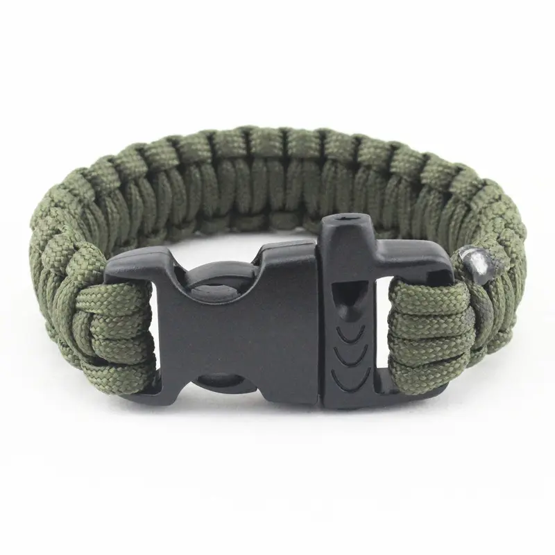 Outdoor Hiking Camping Wristbands 550 Paracord Plastic Whistle Bracelet