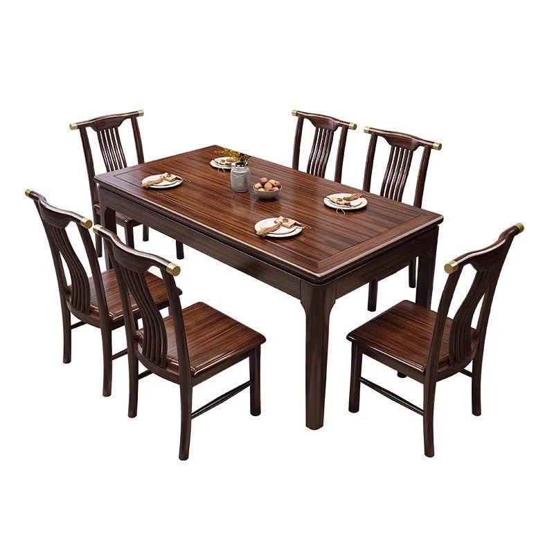 Ebony wood dining table with solid wood tabletop