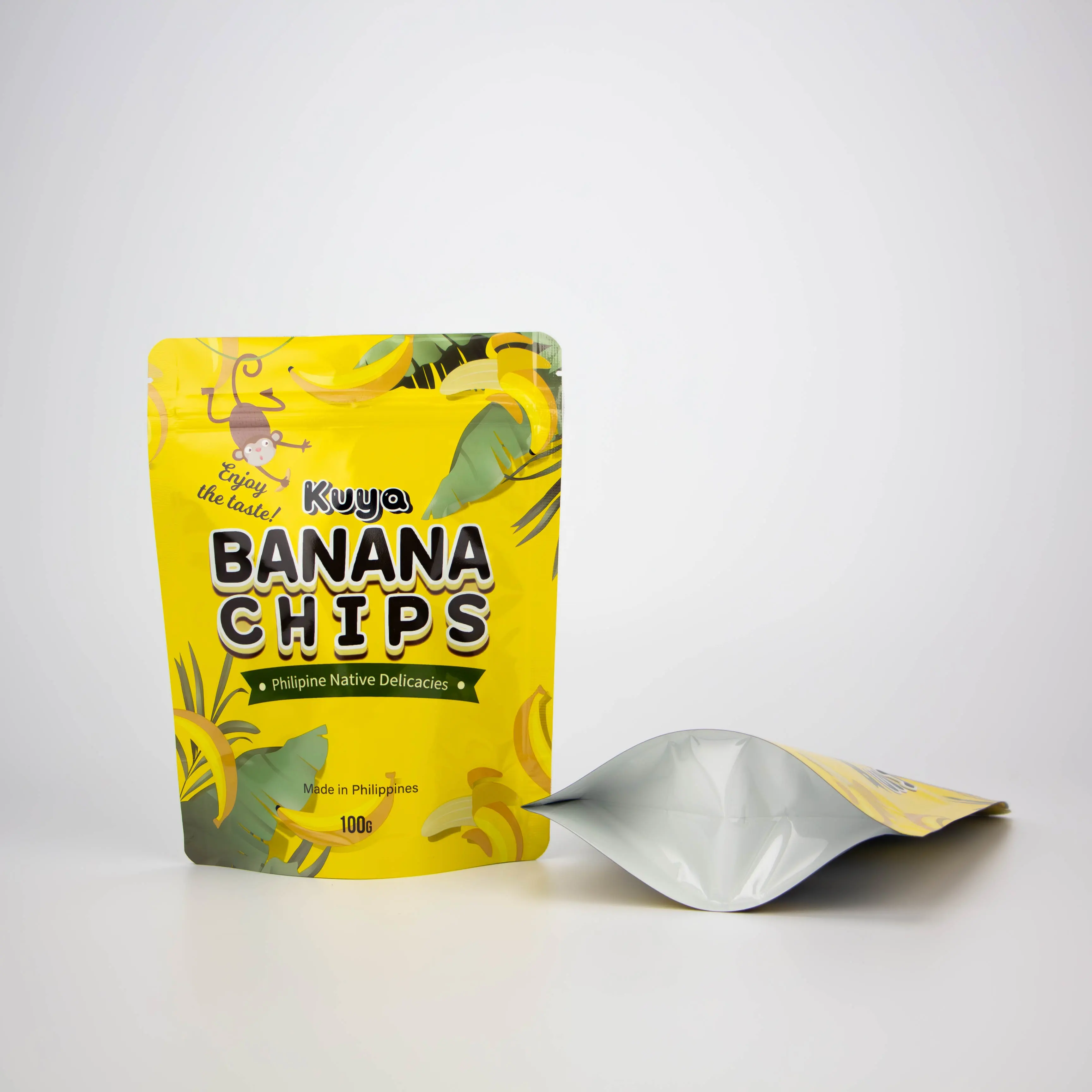 Sacchetto di plastica per Chips di Banana con stampa personalizzata richiudibile