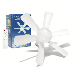 Ventilador de techo LED con Control remoto con lámpara de luz, lámpara de ventilador de aspas, lámpara convertidora E26/E27 de 6 aspas para dormitorio, luces de ventilador de vida - Product Image 1