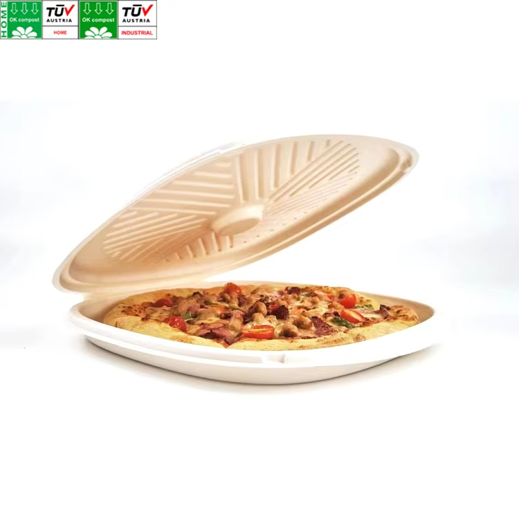 SKU-13 de la bagasse Pizza clamshell