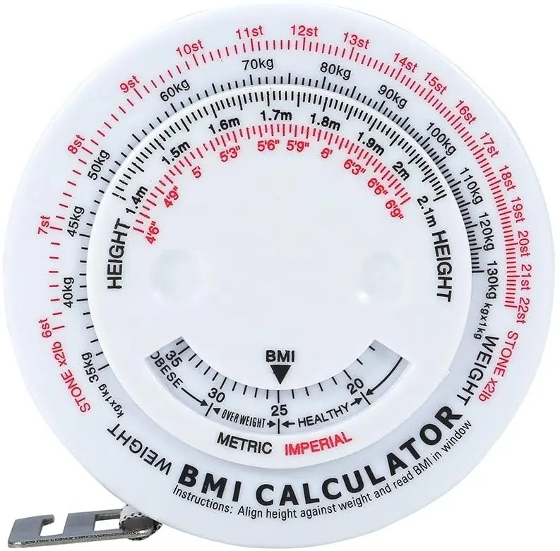 Wintape BMI Body Mass Index Messwerk zeug für Diät Gewichts verlust, 150cm einziehbarer BMI Tape Measure Calculator