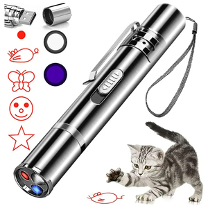 3-in-1 ricaricabile Mini luce a LED torcia elettrica per animali domestici gatto giocattolo di esercizio interattivo con la cattura puntatore Laser funzione sostenibile - Product Image 1