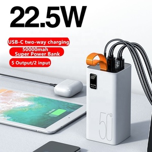 便携式50000毫安时电源组大容量发光二极管数字显示器4USB C型输出快速充电22.5w USB C PD微型USB输入 - Product Image 5