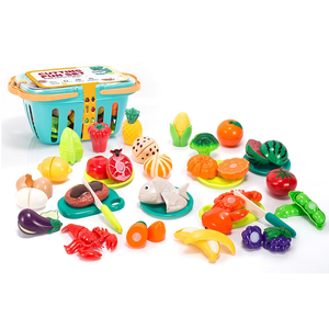 Samtoys plastik gerçekçi mutfak oyna gıda setleri aksesuarları Peelable sebze meyve kesme oyuncak çocuklar için - Product Image 5