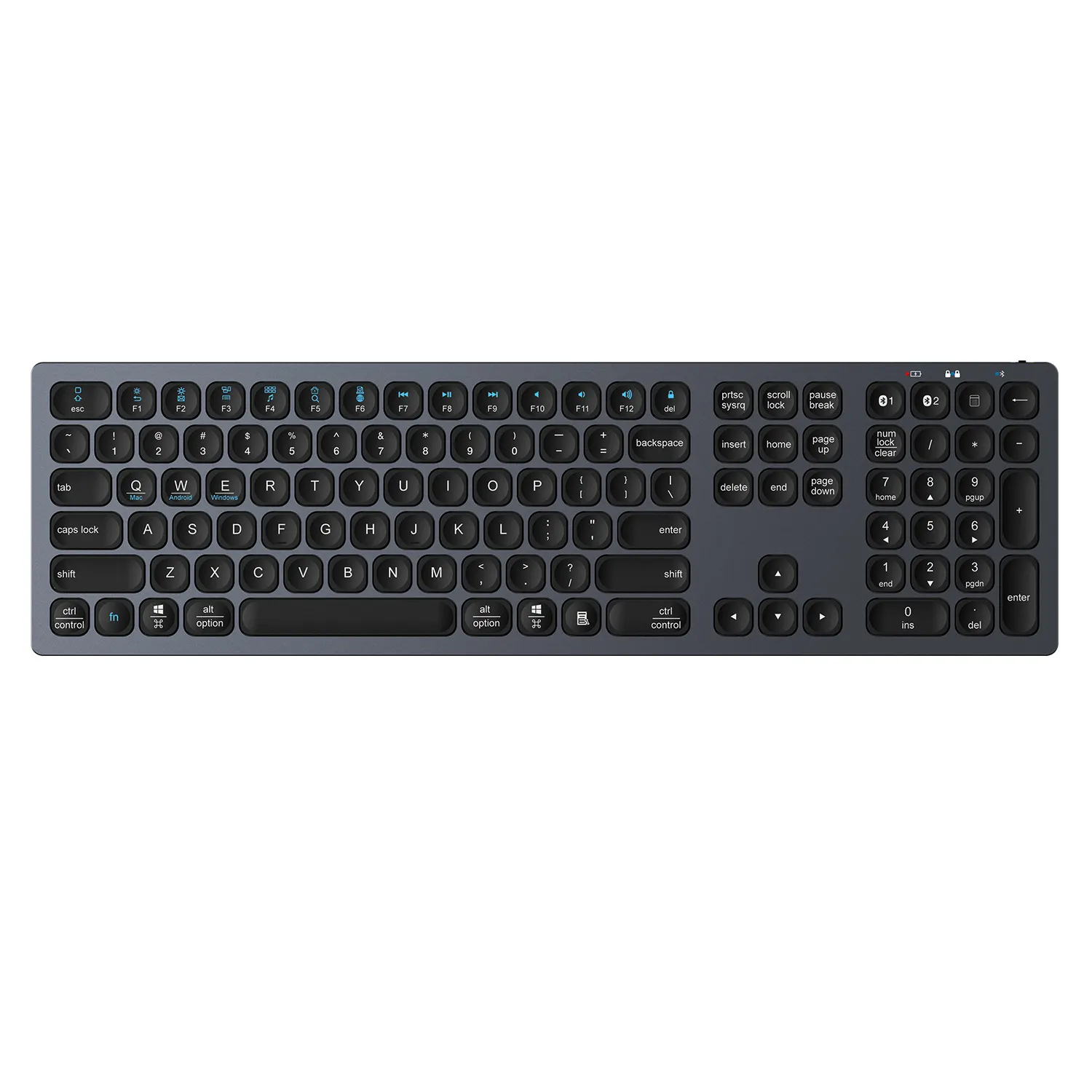 Ducky-teclado portátil de aluminio, dispositivo múltiple de tamaño completo, ABS, BT, para ipad 2022