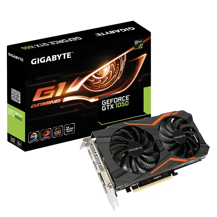 Видеокарта GIGABYTE NVIDIA GeForce GTX 1050 G1 Gaming 2G с 2GB GDDR5 128bit Memory 16,8 M настраиваемая цветная RGB подсветка